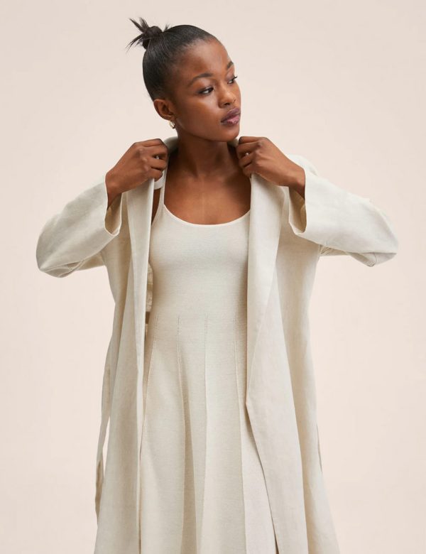 100% linen trench coat